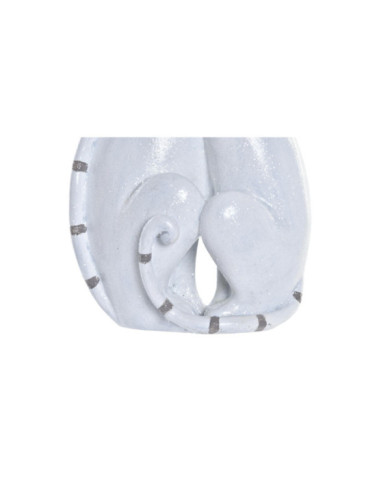 FIGURA RESINA 15X10X29 GATOS BRILLANTE BLANCO