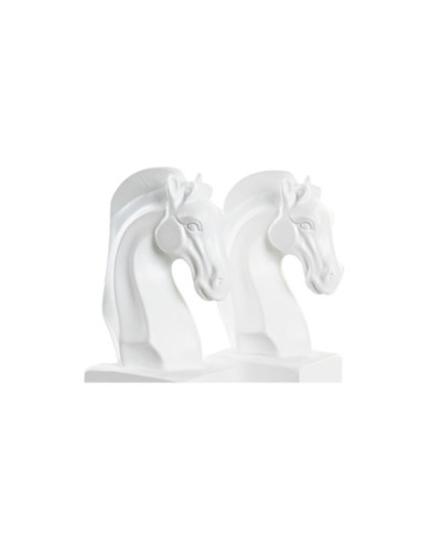 SUJETALIBROS SET 2 RESINA 10X7X24 CABALLO BLANCO