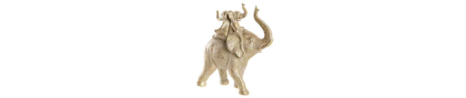 FIGURA RESINA 24X10X25,5 ELEFANTES DORADO