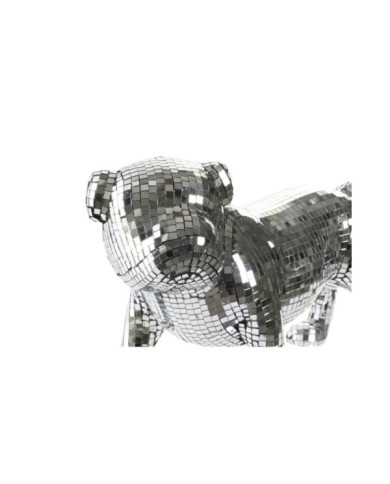 FIGURA RESINA 45,5X21,5X25 BULLDOG ESPEJO PLATEADO