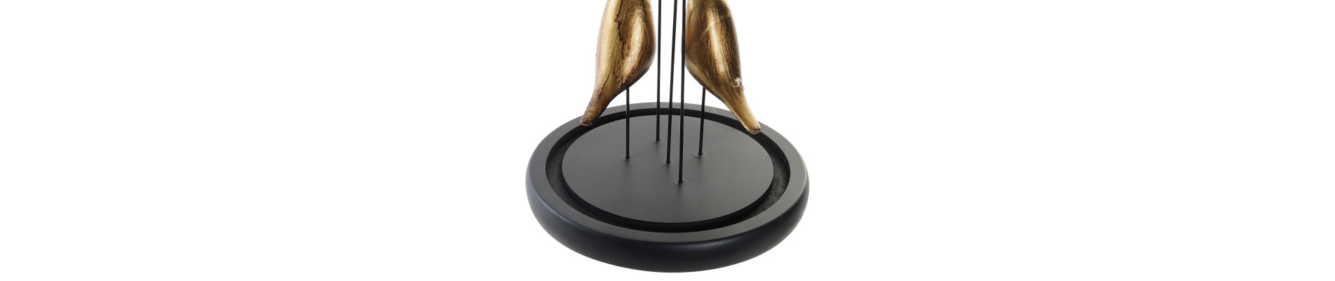 FIGURA RESINA CRISTAL 17X17X32 PAJAROS DORADO