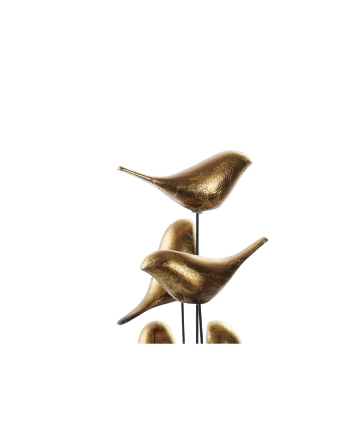 FIGURA RESINA CRISTAL 17X17X32 PAJAROS DORADO