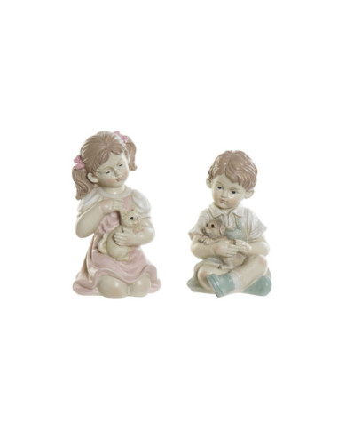 FIGURA RESINA 14,5X16X26 NIÑO MASCOTA 2 SURT.