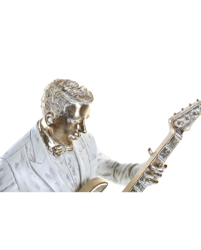 FIGURA RESINA 45X29X50 MUSICO BLANCO