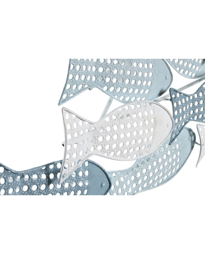 DECORACION PARED METAL 100X5X30 PECES AZUL