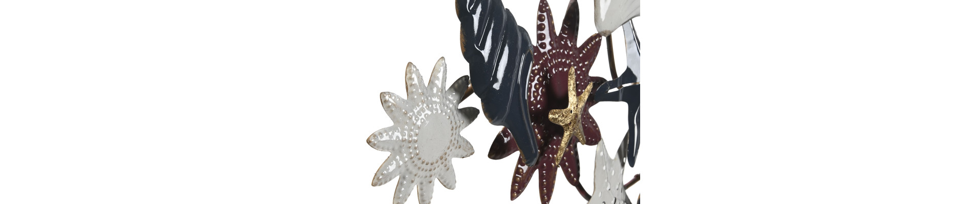 DECORACION PARED METAL 91X5X50 CONCHAS MULTICOLOR