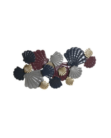 DECORACION PARED METAL 119X9X60 CONCHAS MULTICOLOR