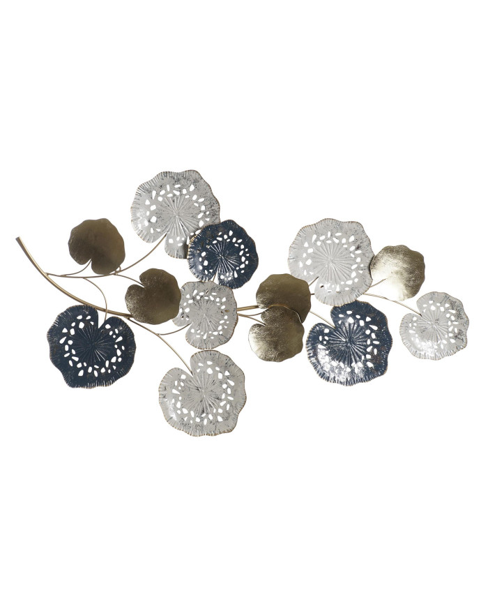DECORACION PARED METAL 55X6,4X118 HOJAS AZUL