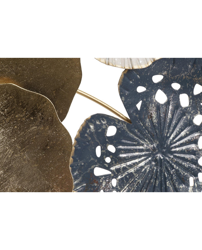 DECORACION PARED METAL 55X6,4X118 HOJAS AZUL