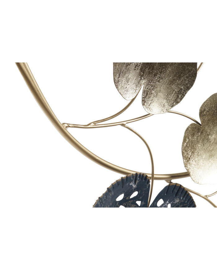 DECORACION PARED METAL 55X6,4X118 HOJAS AZUL