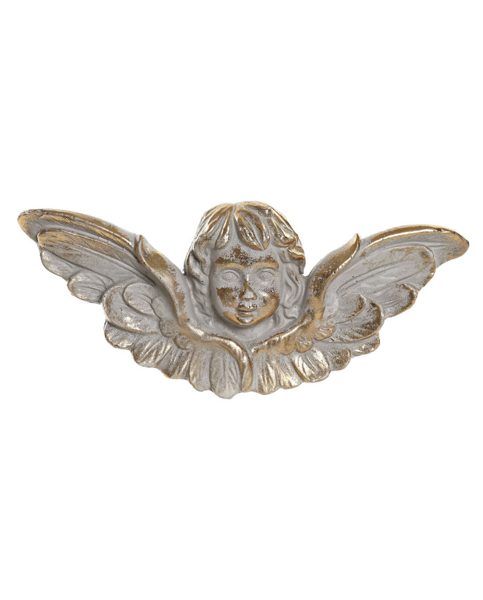 DECORACION PARED RESINA 33X7X15 ANGEL ENVEJECIDO
