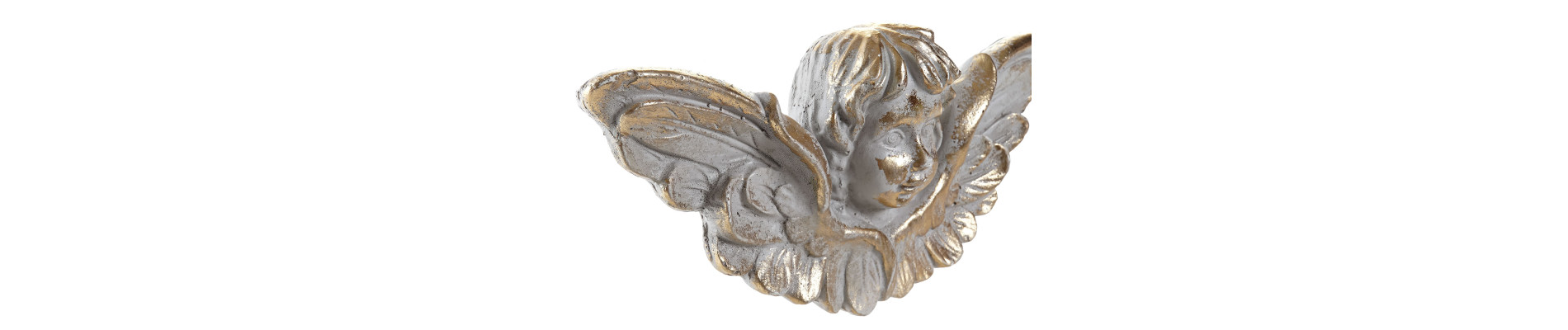 DECORACION PARED RESINA 33X7X15 ANGEL ENVEJECIDO