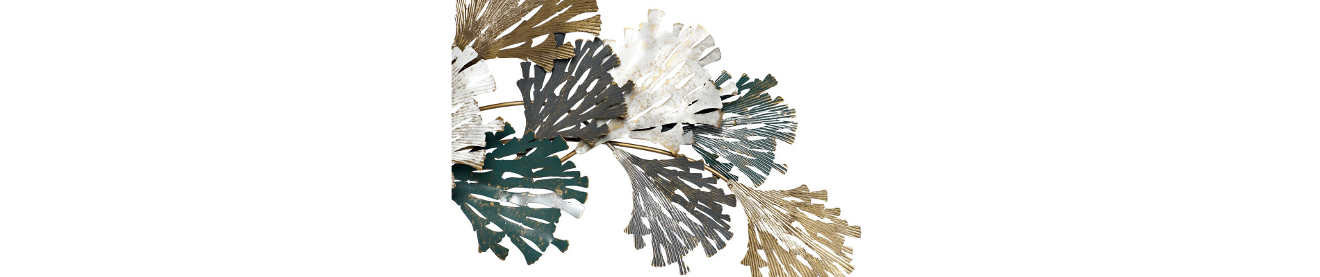 DECORACION PARED METAL 93,3X12X125,7 RAMAS VERDE