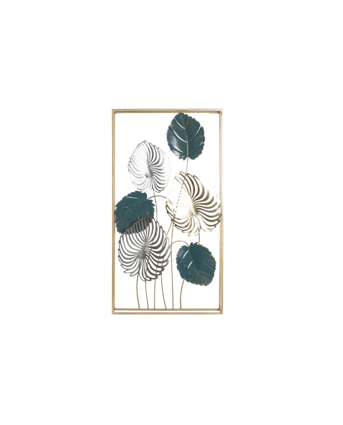 DECORACION PARED METAL 50X8,3X91 HOJAS DORADO