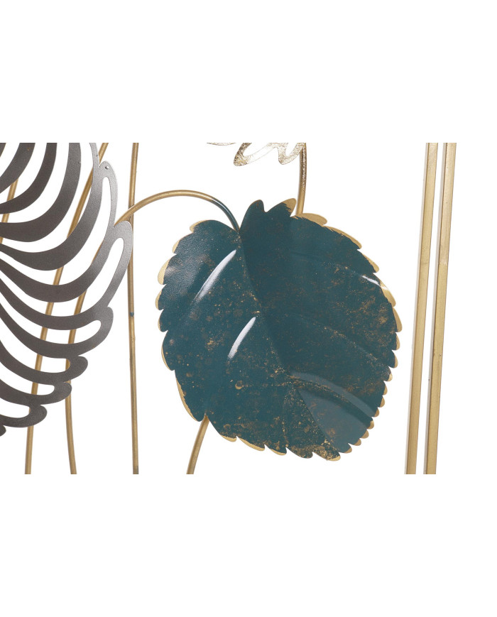 DECORACION PARED METAL 50X8,3X91 HOJAS DORADO