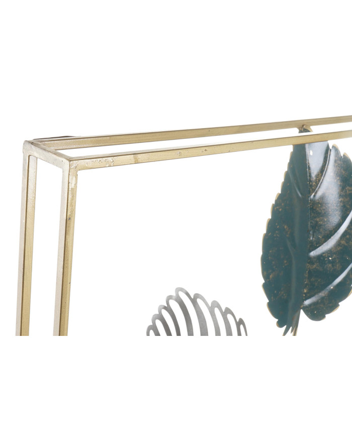DECORACION PARED METAL 50X8,3X91 HOJAS DORADO