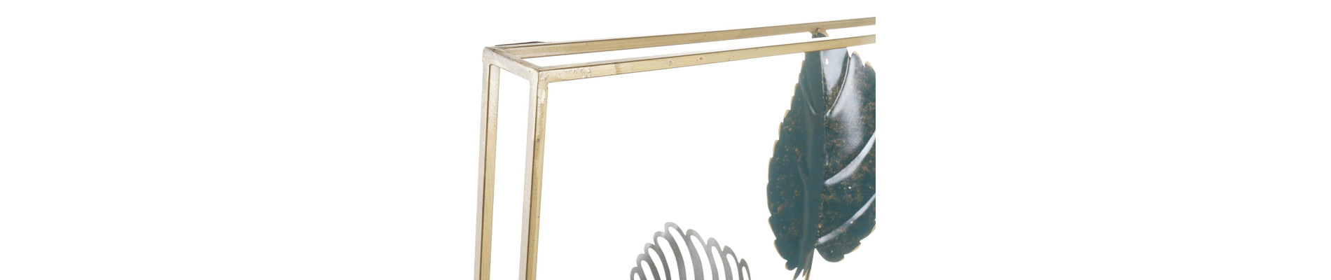 DECORACION PARED METAL 50X8,3X91 HOJAS DORADO