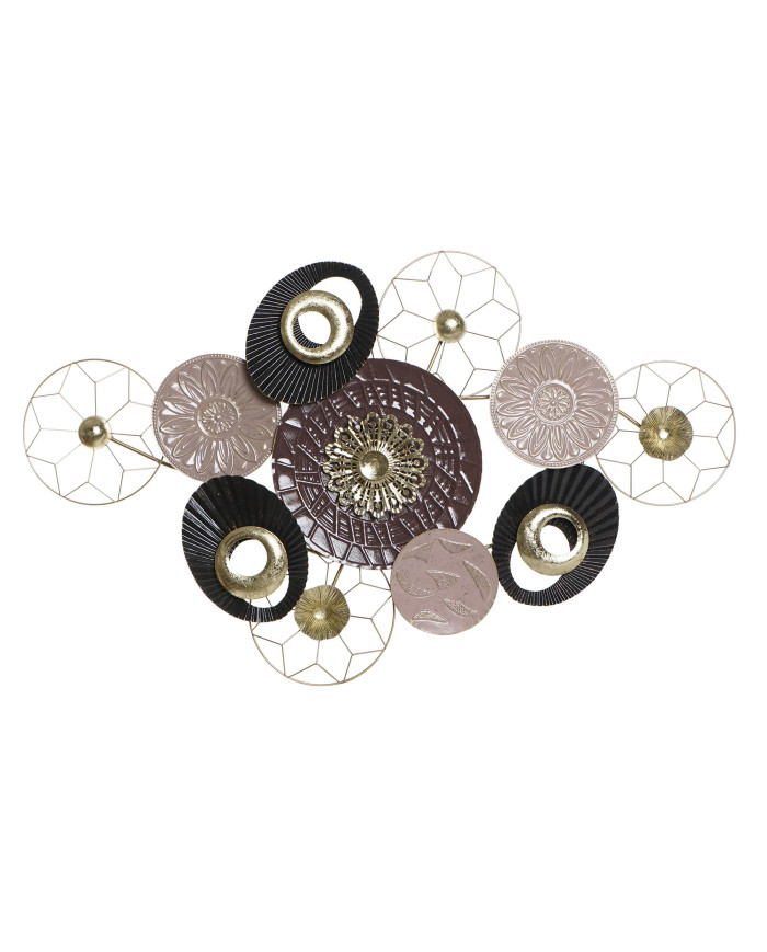 DECORACION PARED METAL 122X9X73,7 ABSTRACTO ROSA