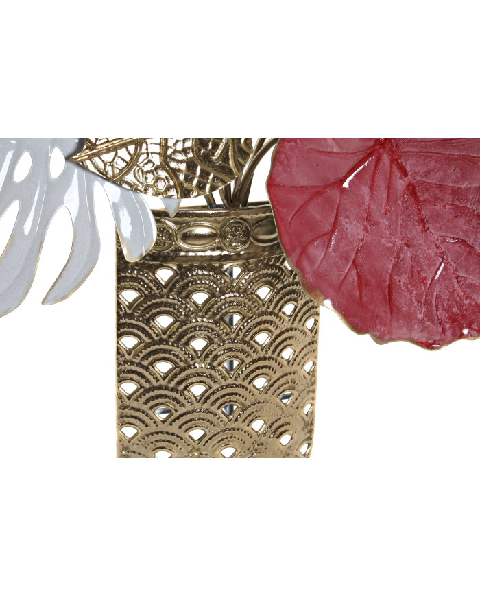 DECORACION PARED METAL 66X13X74 JARRON FLORES