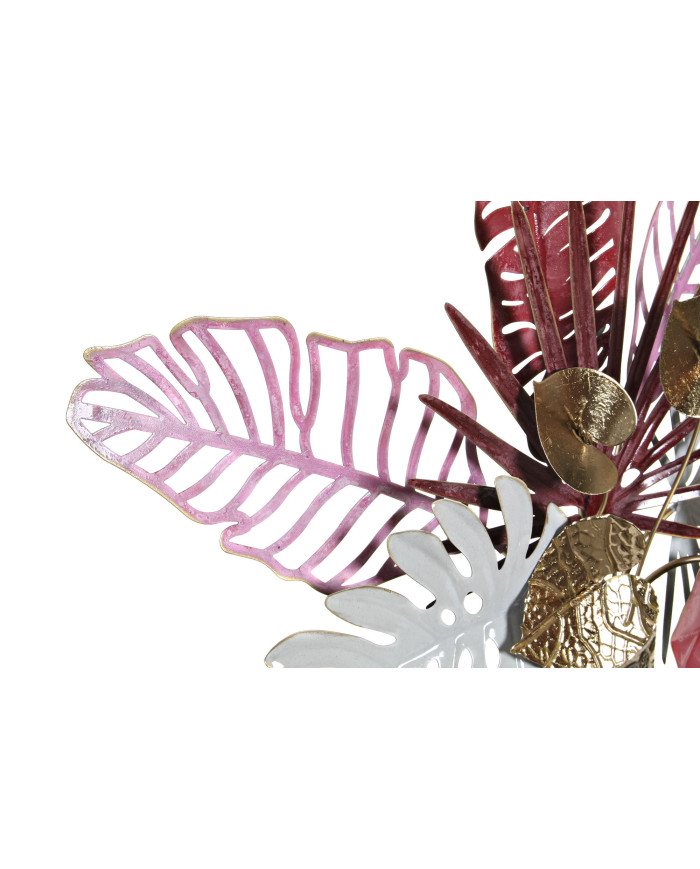 DECORACION PARED METAL 66X13X74 JARRON FLORES