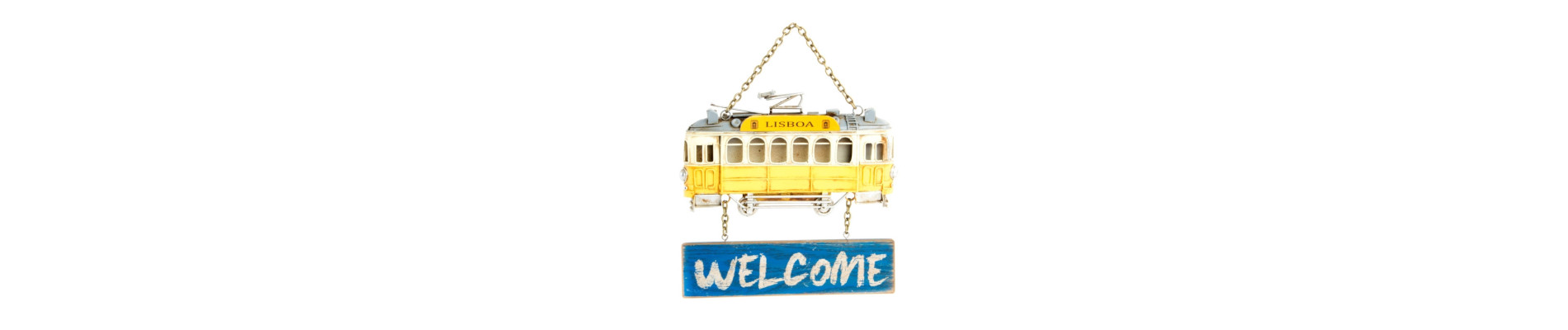 DECORACION COLGANTE METAL MADERA 20X23 TRANVIA