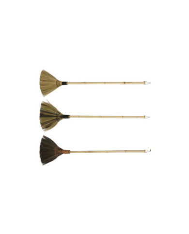 ESCOBA BAMBU FIBRA 130X5X40 DECORACION 3 SURT.