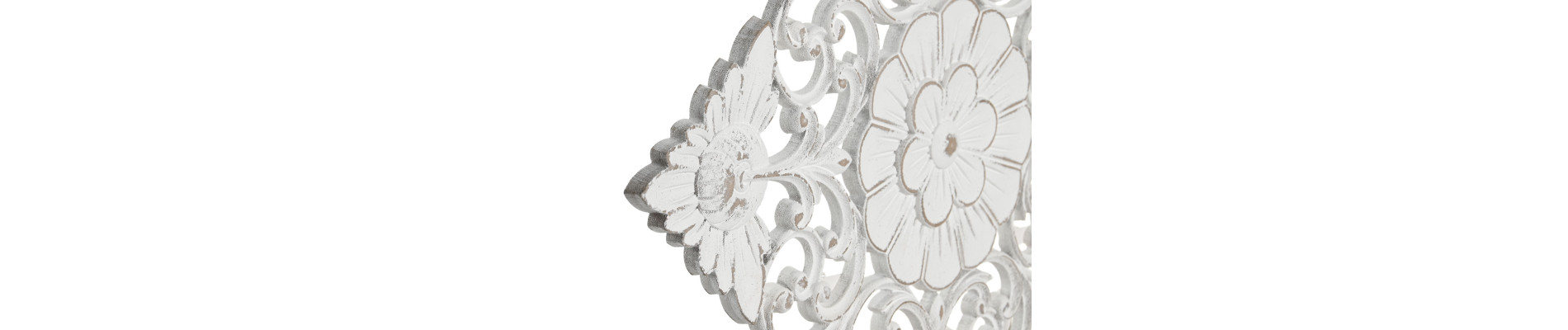 DECORACION MDF METAL 49X7X55 DESGASTADO BLANCO