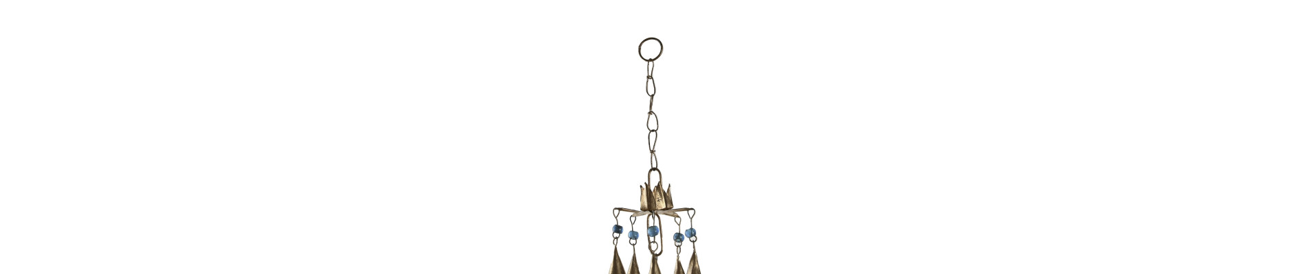DECORACION COLGANTE METAL 9X9X80 FLOR LOTO DORADO
