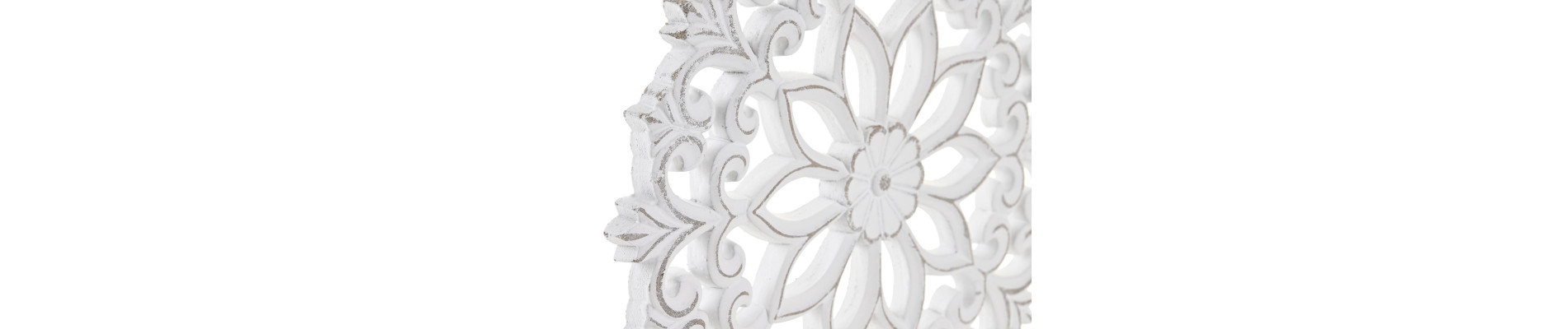 DECORACION MDF HIERRO 29X7X37 DESGASTADO BLANCO