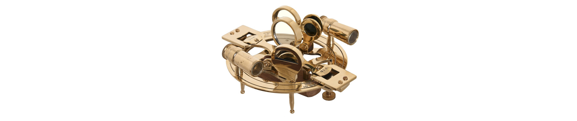 SEXTANTE LATON MADERA 12,5X10X5 CON CAJA BRILLANTE