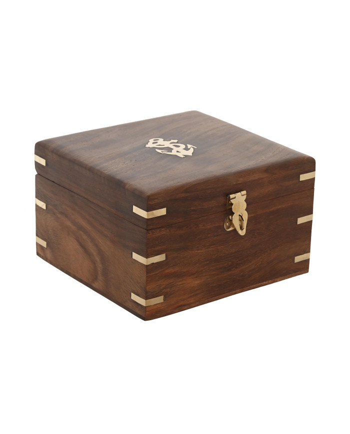 SEXTANTE LATON MADERA 12,5X10X5 CON CAJA BRILLANTE