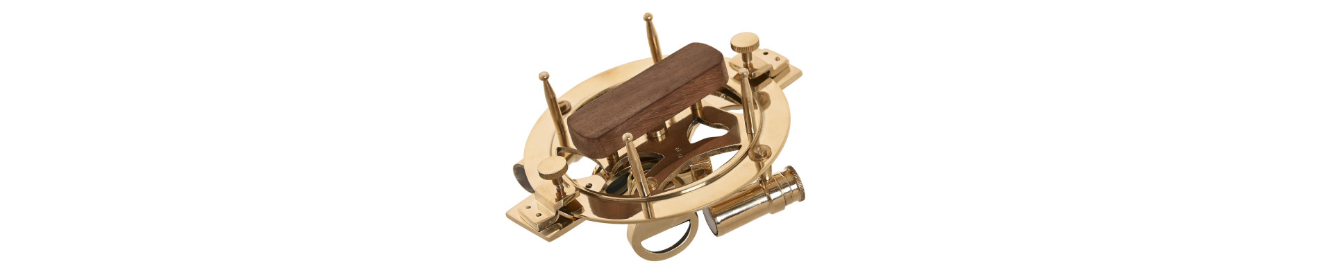 SEXTANTE LATON MADERA 12,5X10X5 CON CAJA BRILLANTE