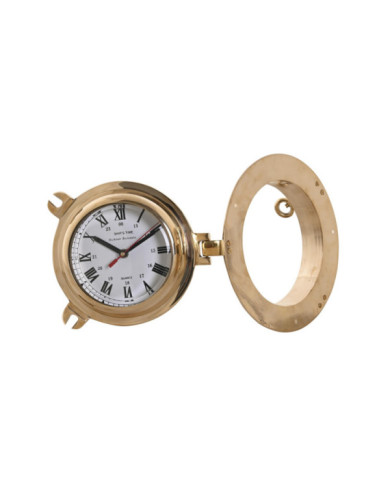 RELOJ PARED LATON CRISTAL 23X7X23 BRILLANTE DORADO