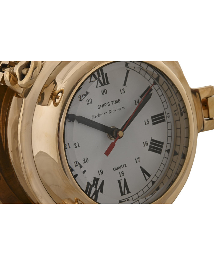 RELOJ PARED LATON CRISTAL 23X7X23 BRILLANTE DORADO