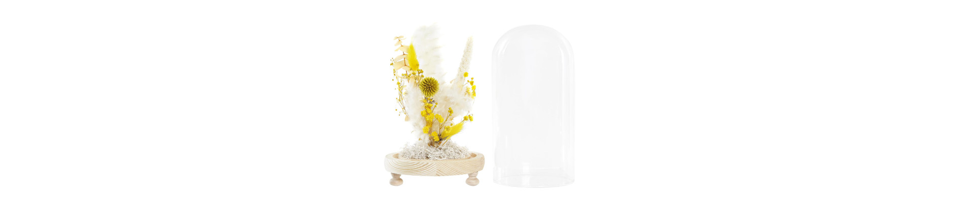 DECORACION FLOR SECA CRISTAL 12X12X21 2 SURT.