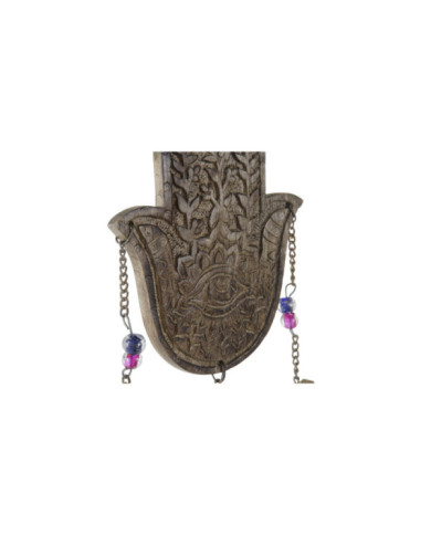 DECORACION COLGANTE MANGO METAL 15X1X80 HAMSA