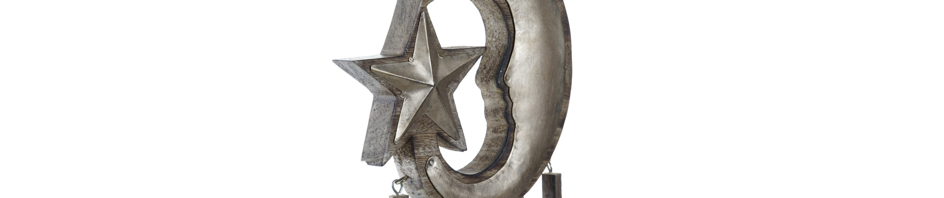 DECORACION COLGANTE MANGO METAL 20X2,5X70 LUNA