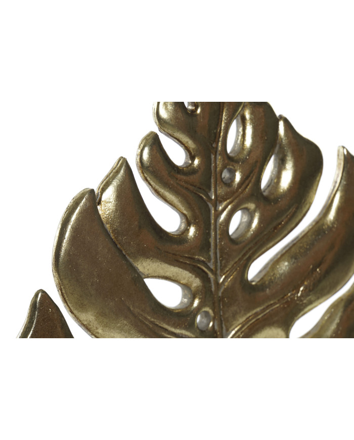 DECORACION RESINA METAL 25,5X6X34 HOJA DORADO