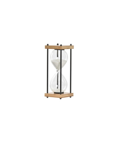 RELOJ DE ARENA CRISTAL MADERA 9,5X9,5X25 NATURAL