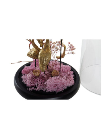 DECORACION RESINA CRISTAL 17X17X32 FLAMENCOS