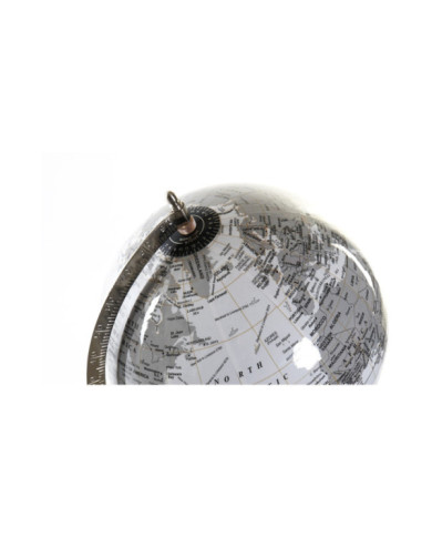 GLOBO TERRAQUEO METAL PLASTICO 27X25X61 PIE BLANCO