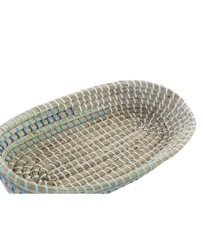 BANDEJA DECORACION SET 2 SEAGRASS 43X22X8 TURQUESA