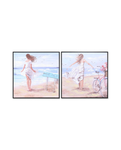 CUADRO LIENZO PS 83X3,5X83 CHICA PLAYA 2 SURT.