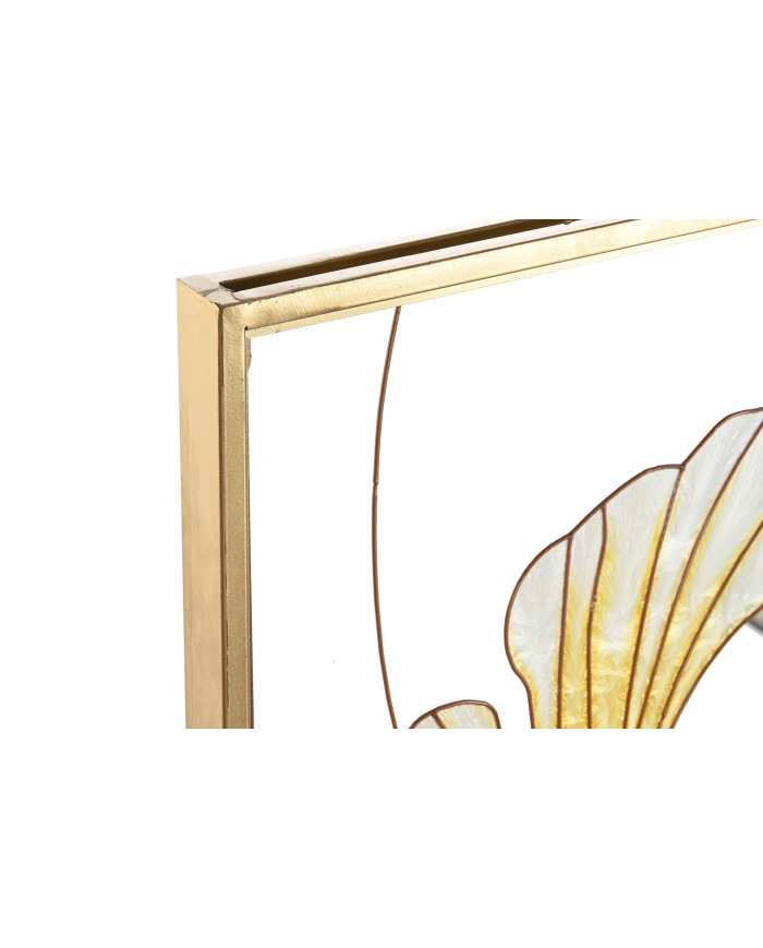 DECORACION PARED SET 3 METAL 122X3X122 HOJAS