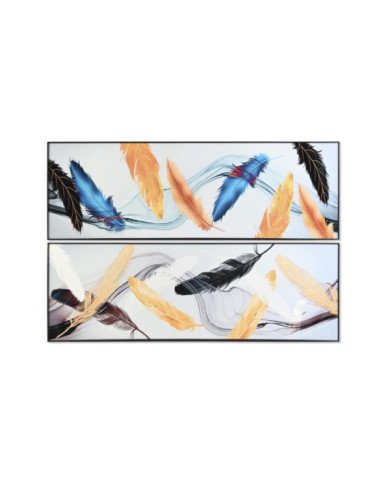 CUADRO ALUMINIO MDF 180X3X60 PLUMAS 2 SURT.