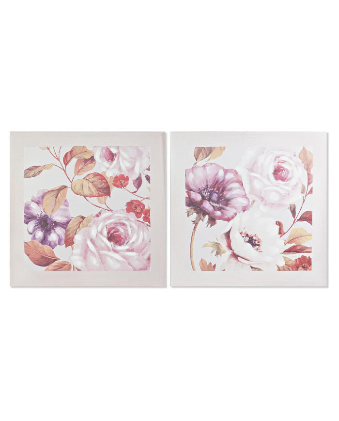 CUADRO LIENZO ABETO 70X3X70 ROSAS 2 SURT.