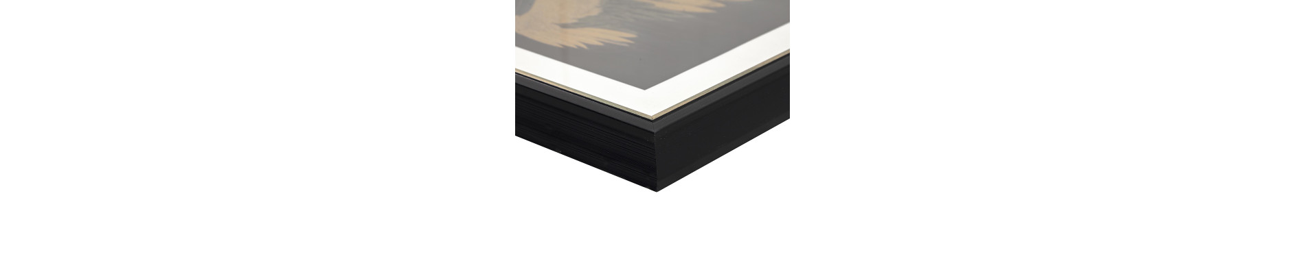 CUADRO MDF CRISTAL 63X3,5X53 ALAS ENMARCADO NEGRO