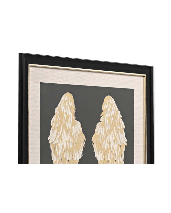CUADRO MDF CRISTAL 56X1,8X66 ALAS ENMARCADO NEGRO