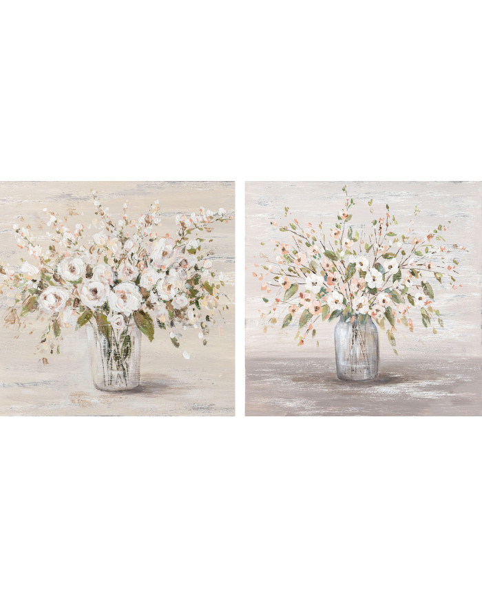 CUADRO LIENZO PINO 90X2,4X90 FLORERO 2 SURT.