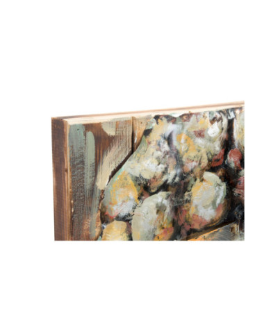 CUADRO MADERA METAL 80X80X7 BUDA PINTADO MANO